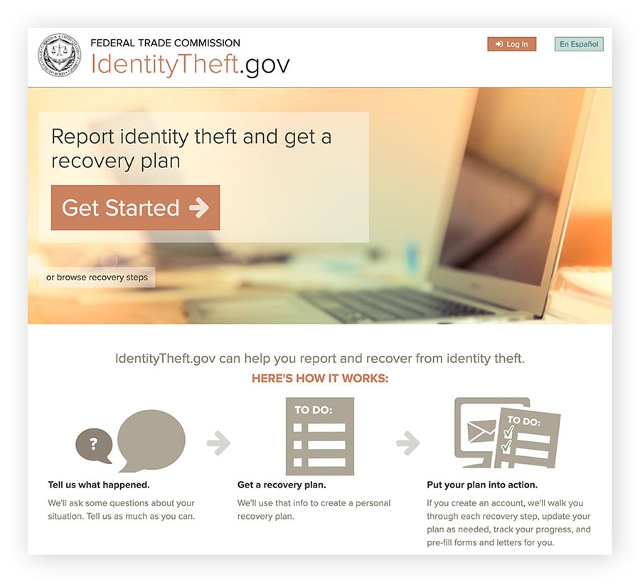 如果您的社会安全号码被盗，请立即在identitytheft.gov上报告。